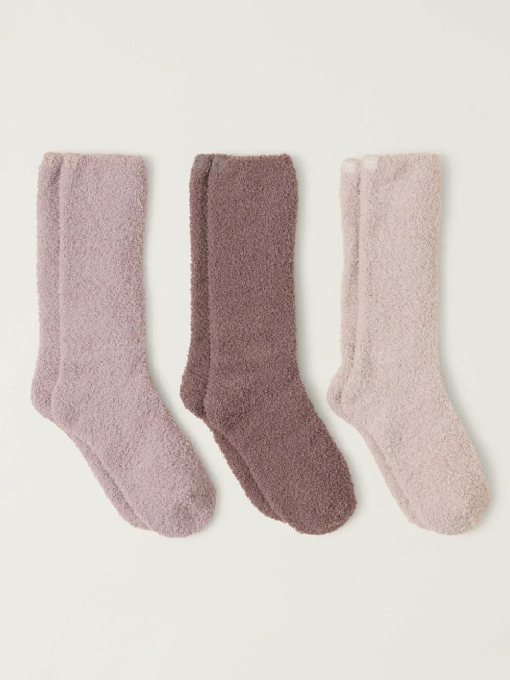 Barefoot Dreams CozyChic 3 Pair Socks Set in agate multi, NEW GIFTBOX